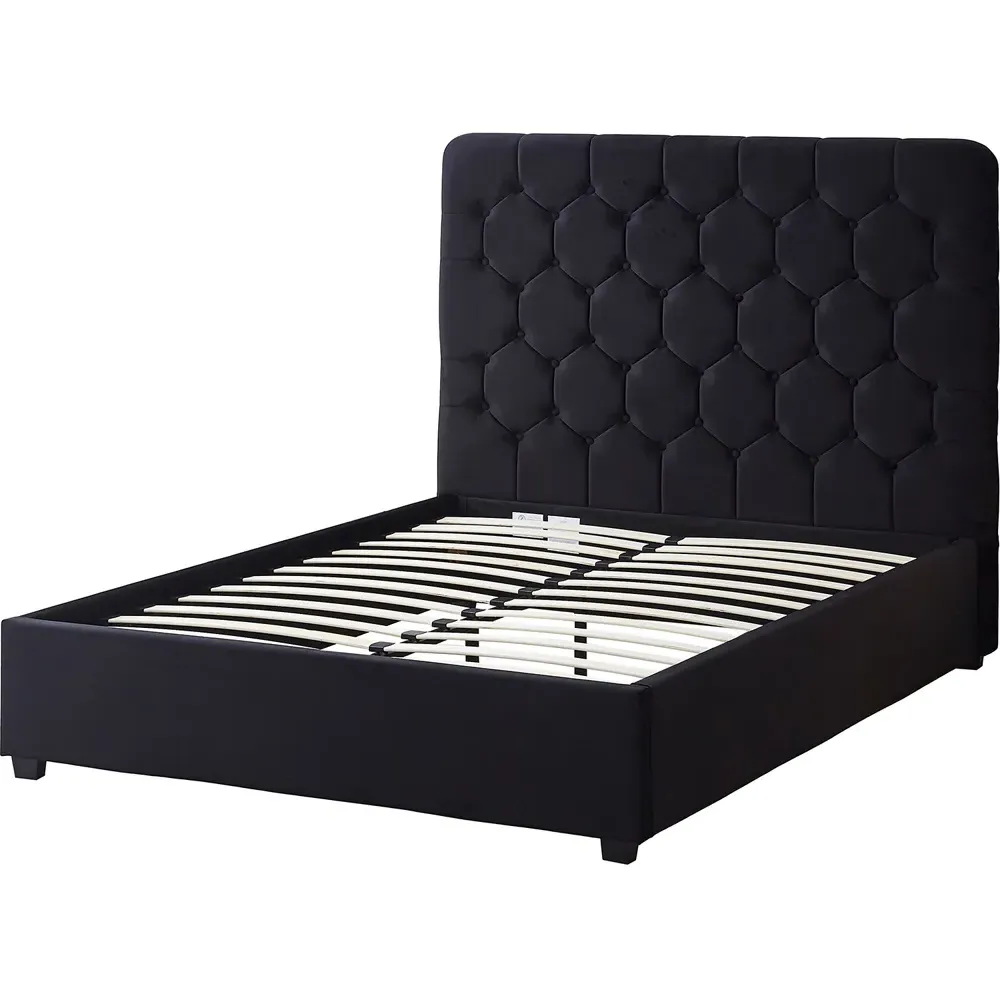 Madison Double Bed Frame - Black, Velvet