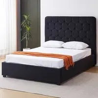 Madison Double Bed Frame - Black, Velvet