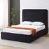 Madison Double Ottoman Bed Frame with Storage - Black, Velvet