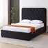 Madison King Size Ottoman Bed Frame with Storage - Black, Velvet
