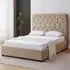 Madison King Size Ottoman Bed Frame with Storage - Fawn, Velvet