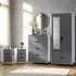 Madrid 2 Door Wardrobe Set - Grey, White Gloss