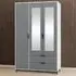 Madrid 3 Door 2 Drawer Wardrobe - Grey, White Gloss
