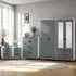 Madrid 4 Door Wardrobe Set - Grey, White Gloss