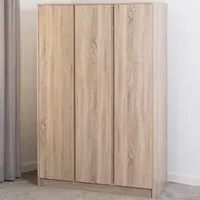 Malvern 3 Door Wardrobe - Brown, Oak Effect