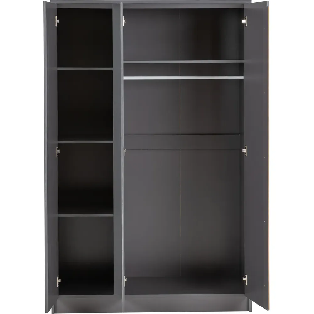 Malvern 3 Door Wardrobe - Grey