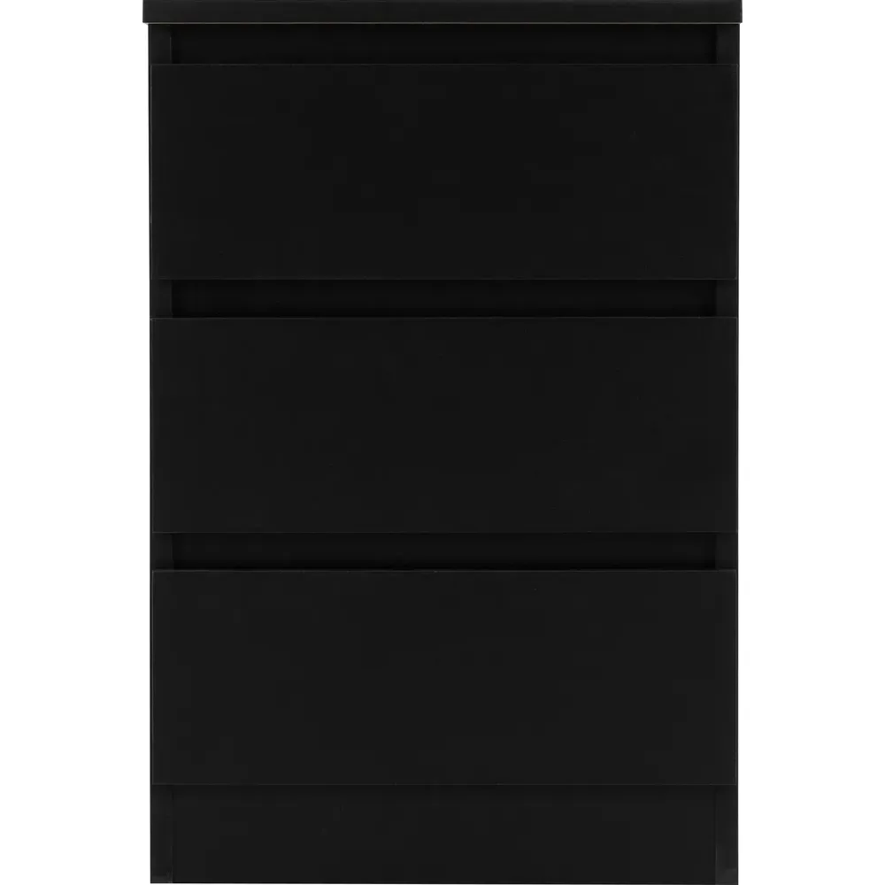 Malvern 3 Drawer Bedside Table Set of 2 - Black