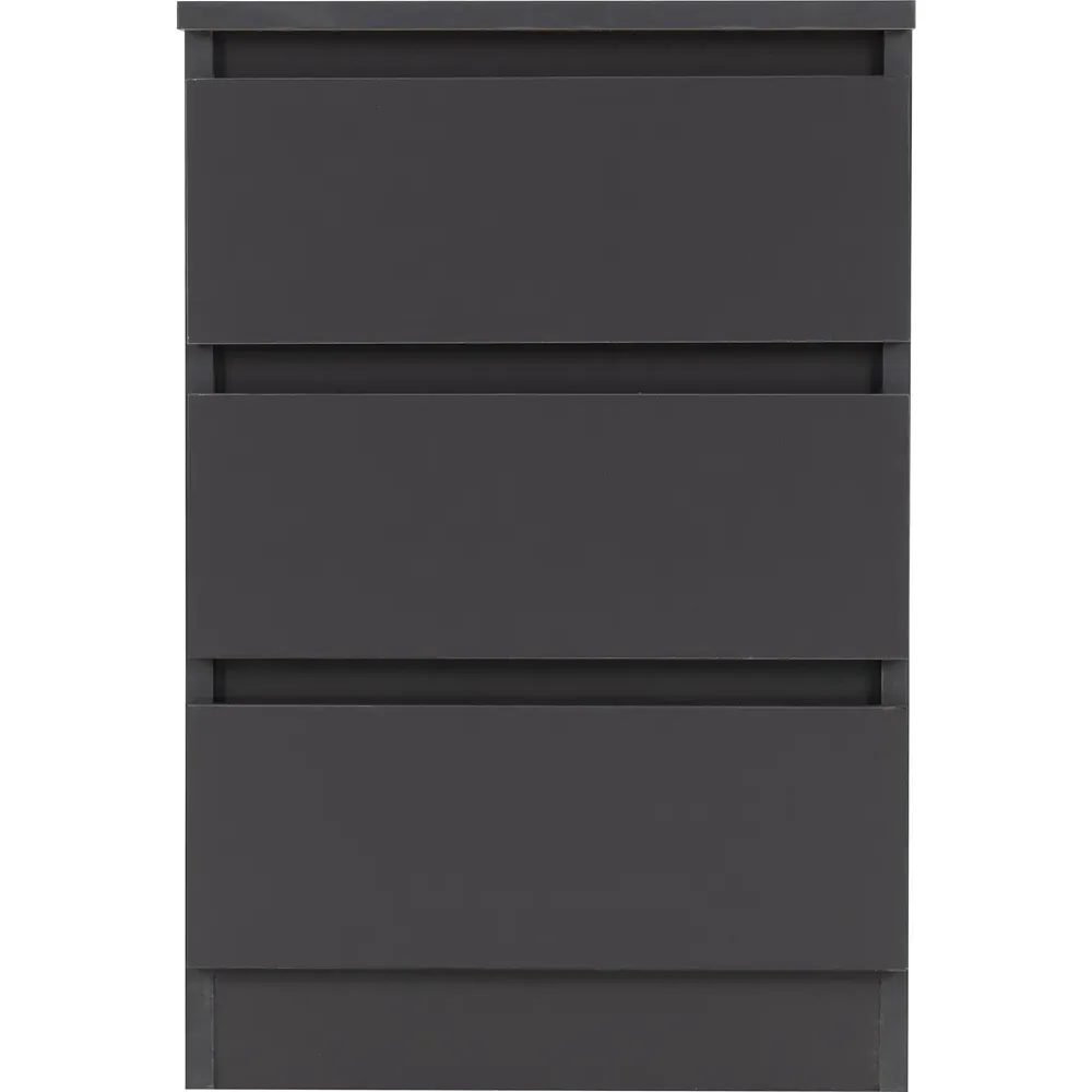 Malvern 3 Drawer Bedside Table Set of 2 - Grey