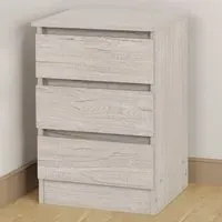 Malvern 3 Drawer Bedside Table - White