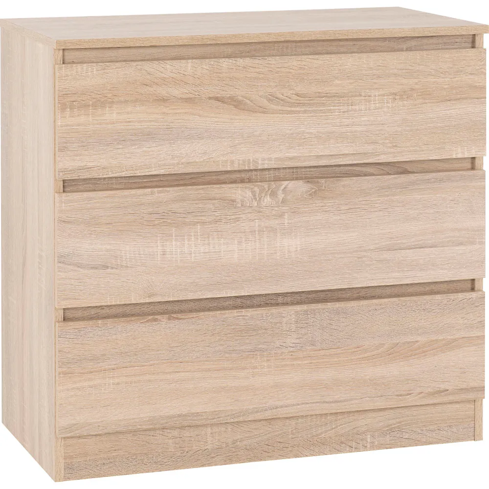 Malvern 3 Drawer Chest - Brown, Sonoma Oak Effect