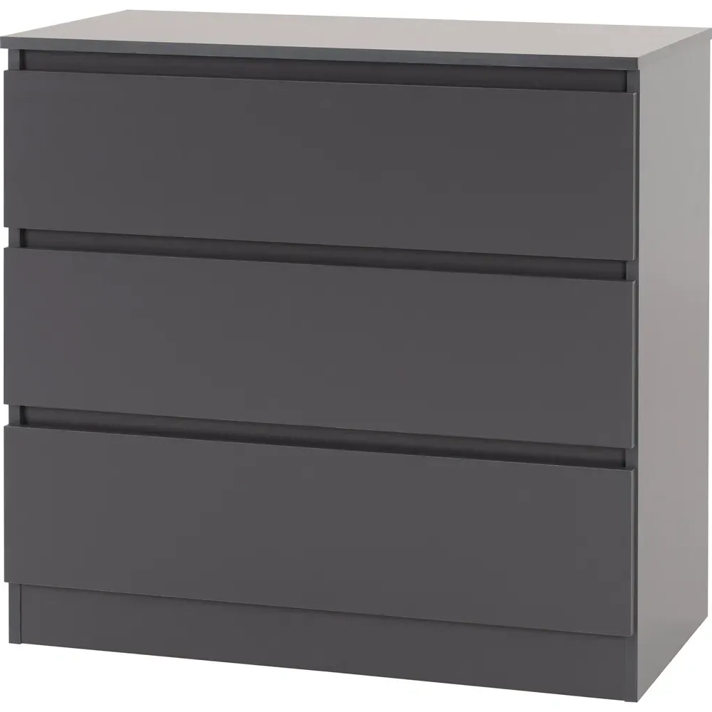 Malvern 3 Drawer Chest of Drawers - Grey