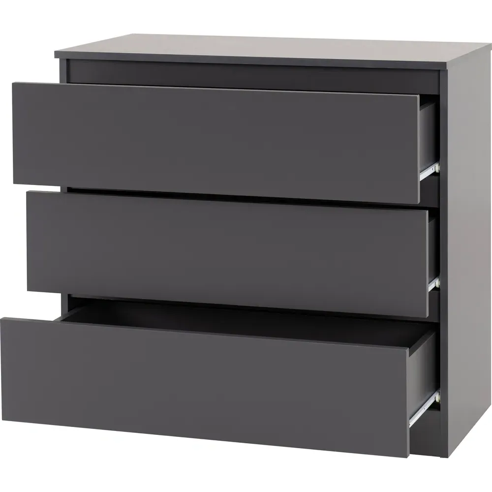 Malvern 3 Drawer Chest of Drawers - Grey