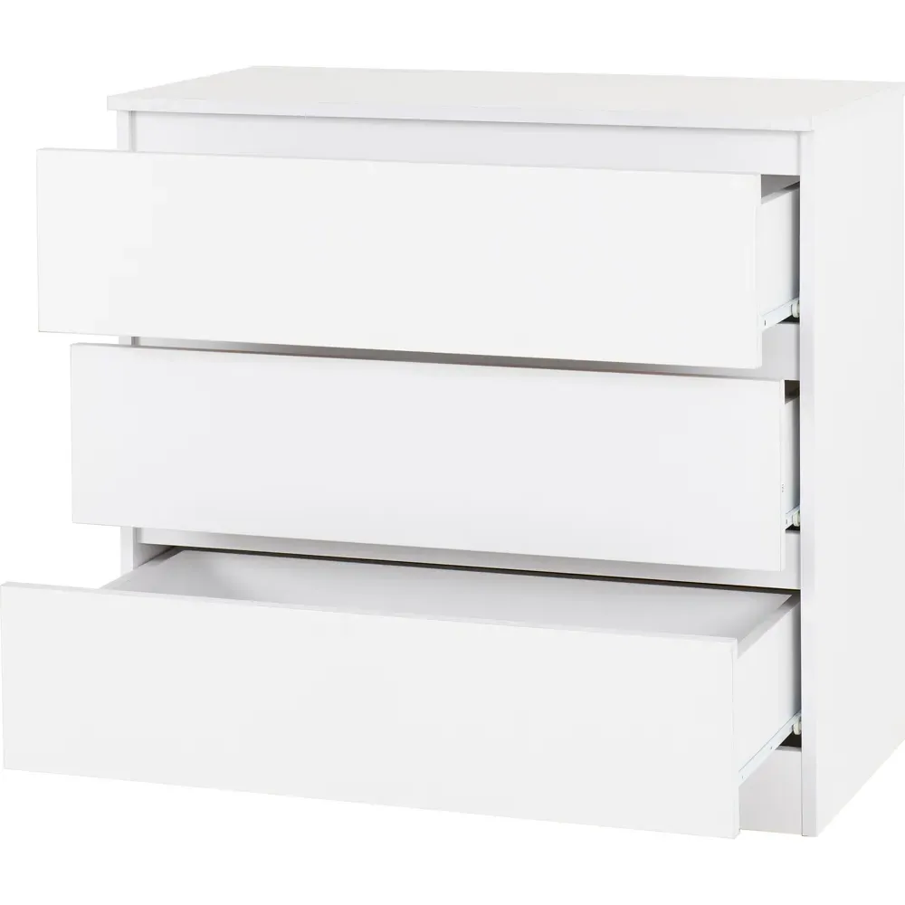 Malvern 3 Drawer Chest of Drawers - White
