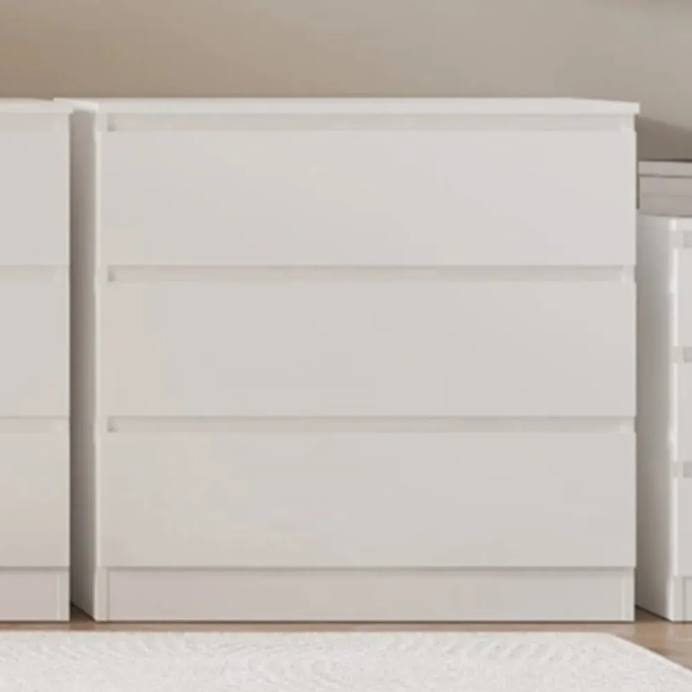 Malvern 3 Drawer Chest of Drawers - White image