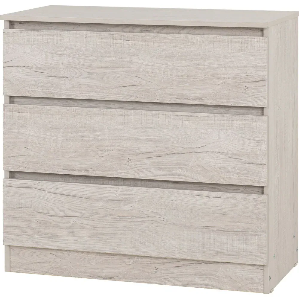 Malvern 3 Drawer Chest - White, Urban Snow