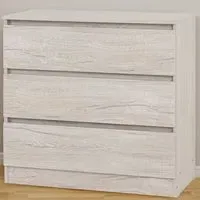 Malvern 3 Drawer Chest - White, Urban Snow
