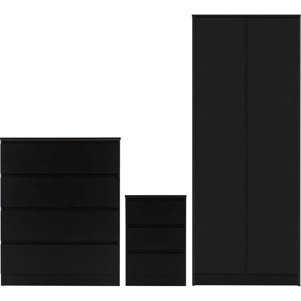 Malvern 3-Piece Bedroom Furniture Set - Black