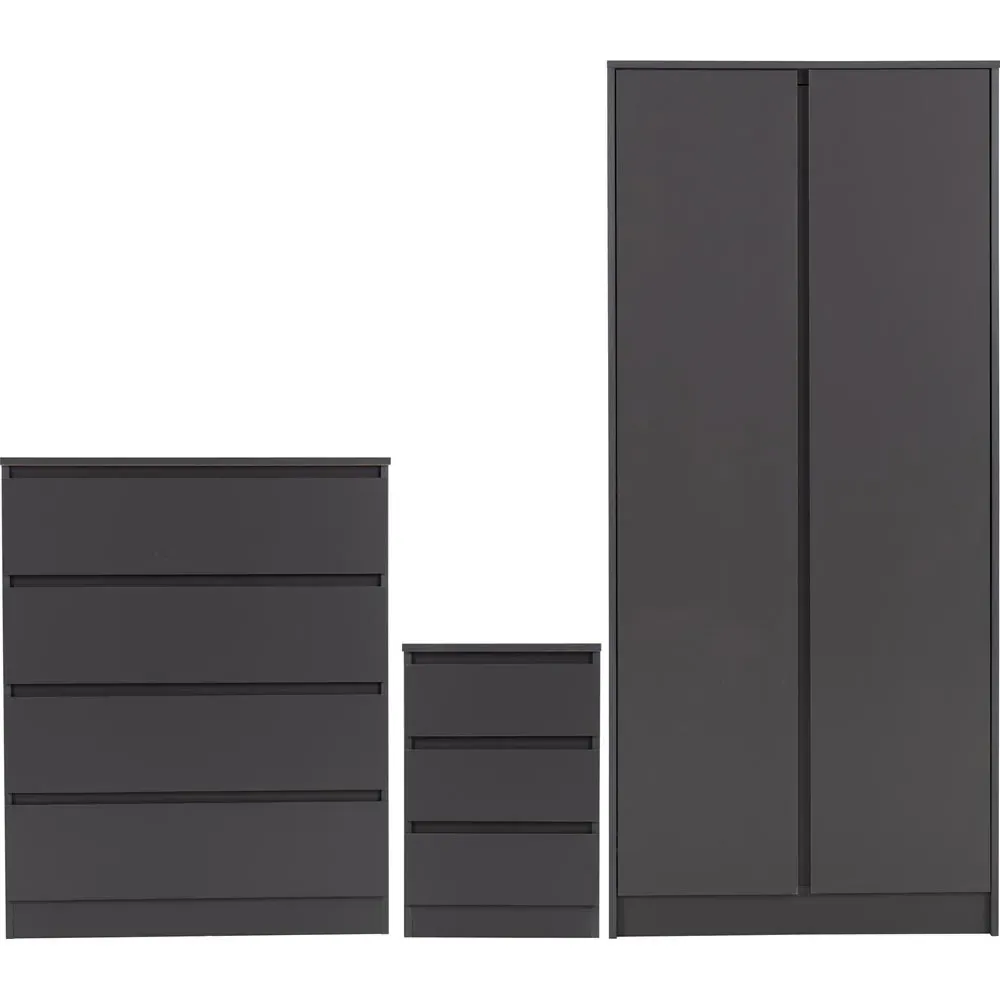 Malvern 3-Piece Bedroom Furniture Set - Grey