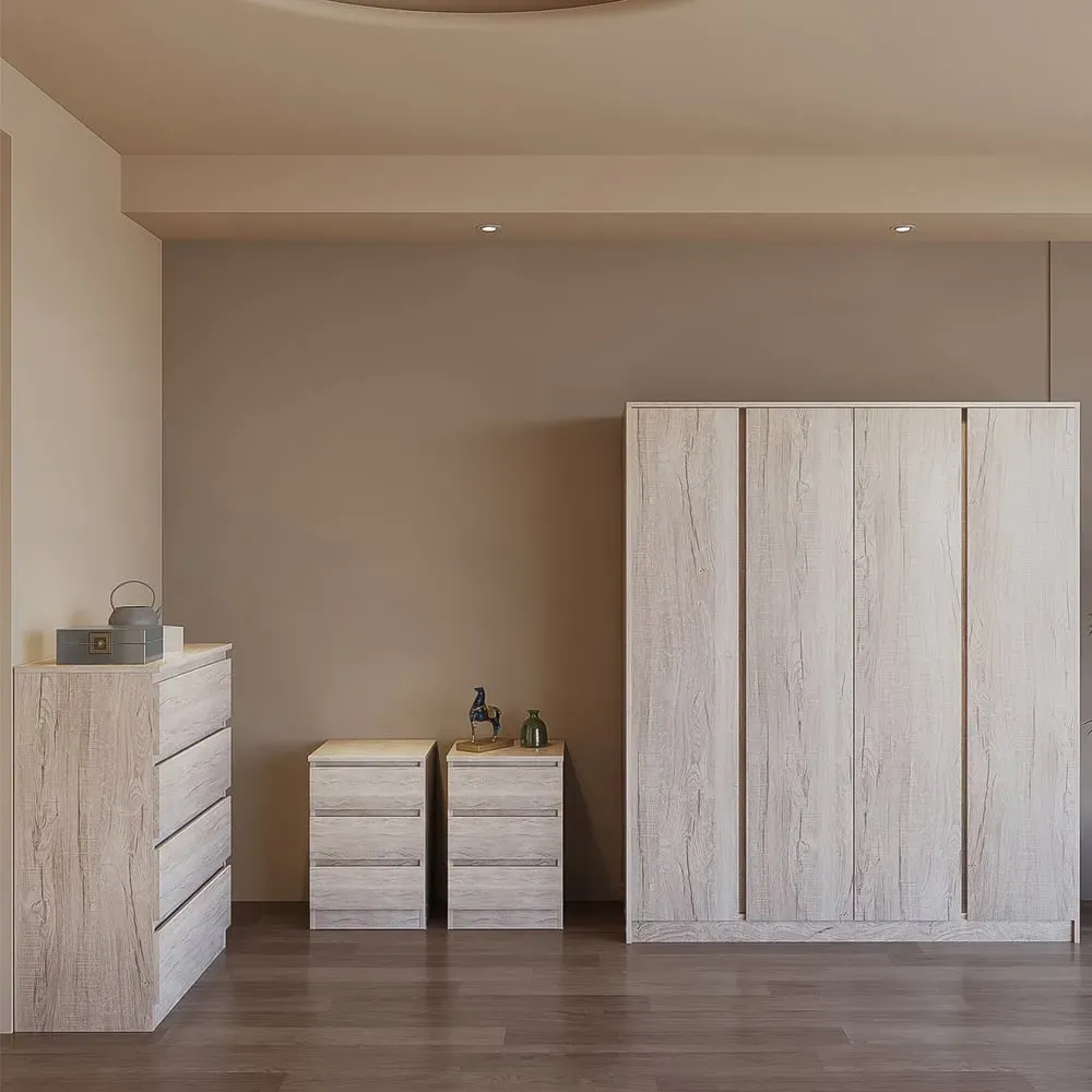 Malvern 4 Door Wardrobe - Urban Snow