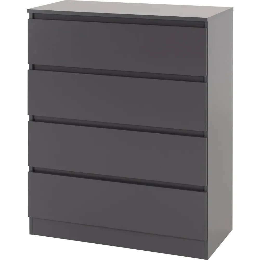 Malvern 4 Drawer Chest of Drawers - Grey