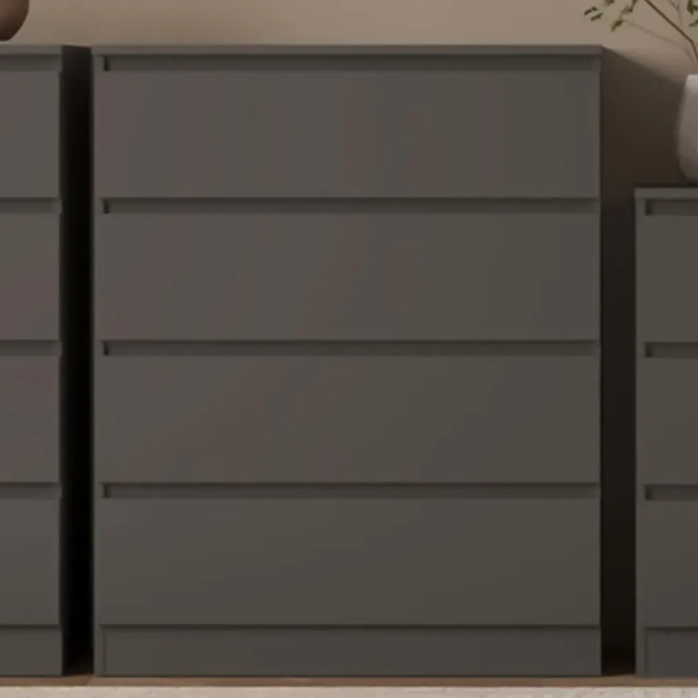 Malvern 4 Drawer Chest of Drawers - Grey