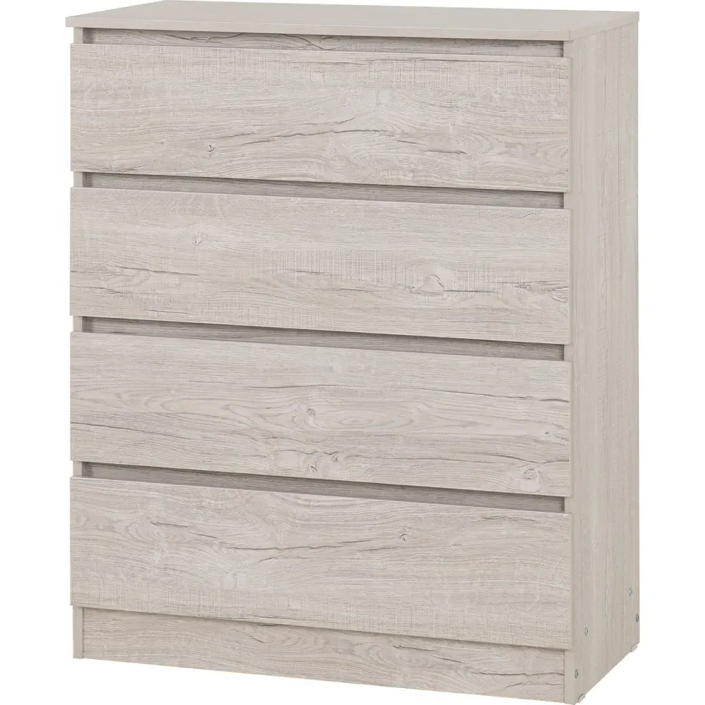 Malvern 4 Drawer Chest - White, Urban Snow