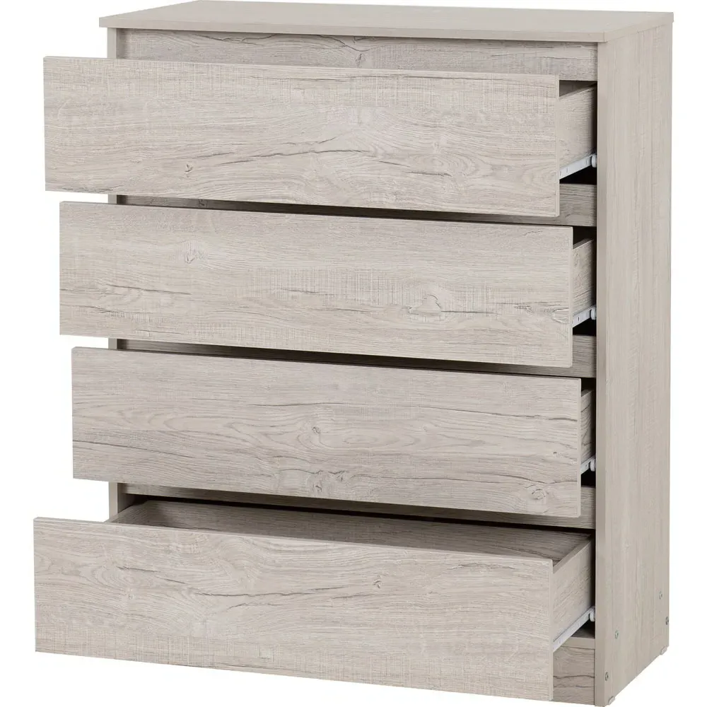 Malvern 4 Drawer Chest - White, Urban Snow
