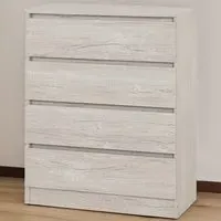 Malvern 4 Drawer Chest - White, Urban Snow