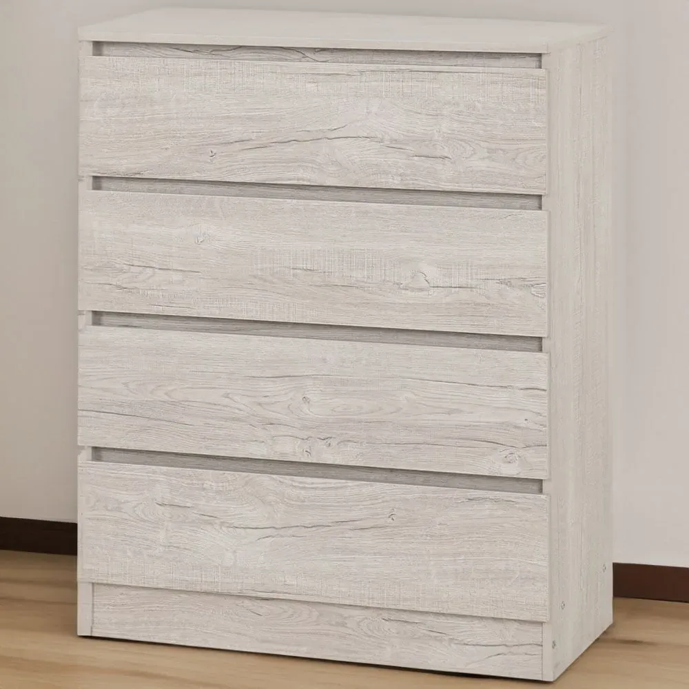 Malvern 4 Drawer Chest - White, Urban Snow