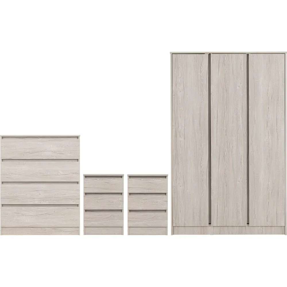 Malvern 4 Piece Bedroom Furniture Set - White