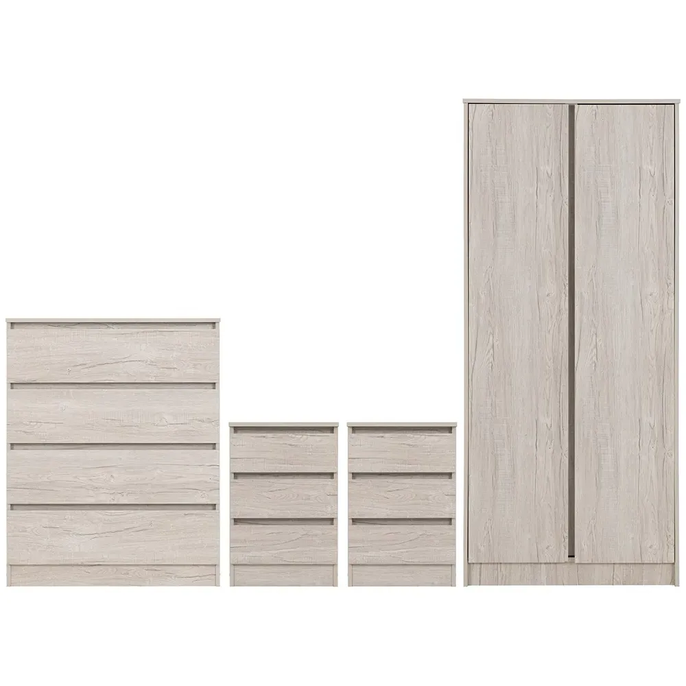Malvern 4 Piece Bedroom Furniture Set - White