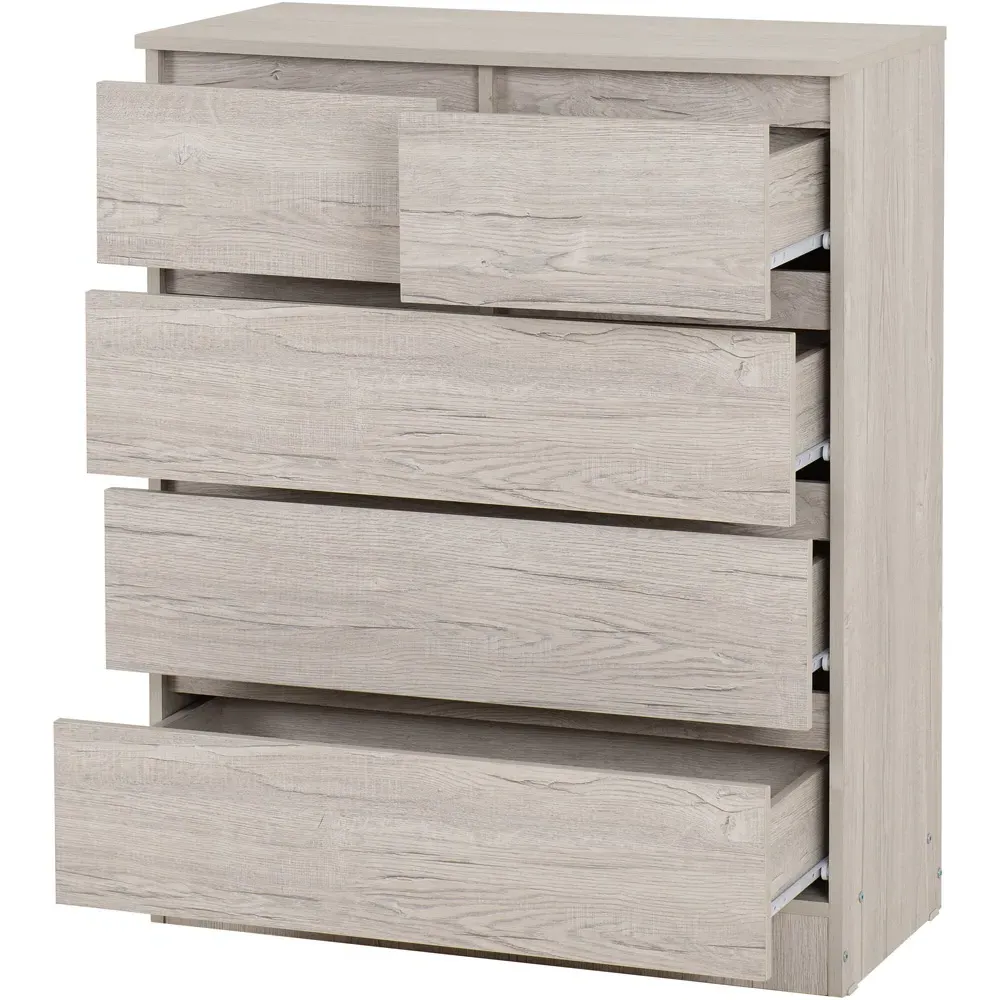 Malvern 5 Drawer Chest of Drawers - White