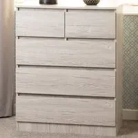 Malvern 5 Drawer Chest of Drawers - White