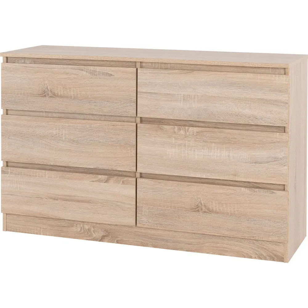 Malvern 6 Drawer Chest of Drawers - Brown, Oak