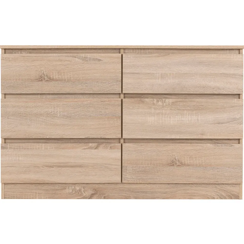 Malvern 6 Drawer Chest of Drawers - Brown, Oak