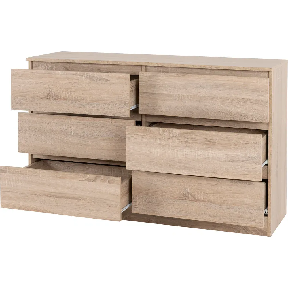 Malvern 6 Drawer Chest of Drawers - Brown, Oak