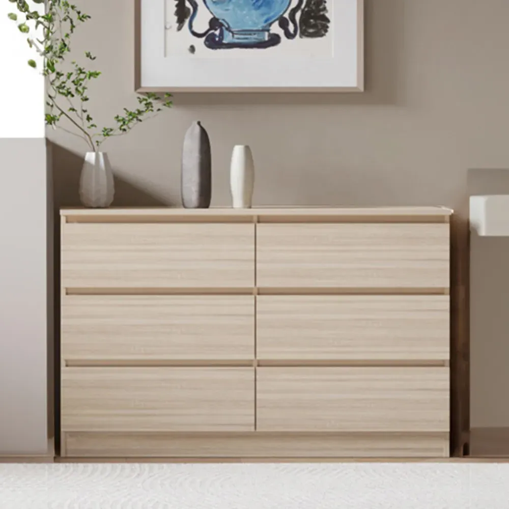 Malvern 6 Drawer Chest of Drawers - Brown, Oak image
