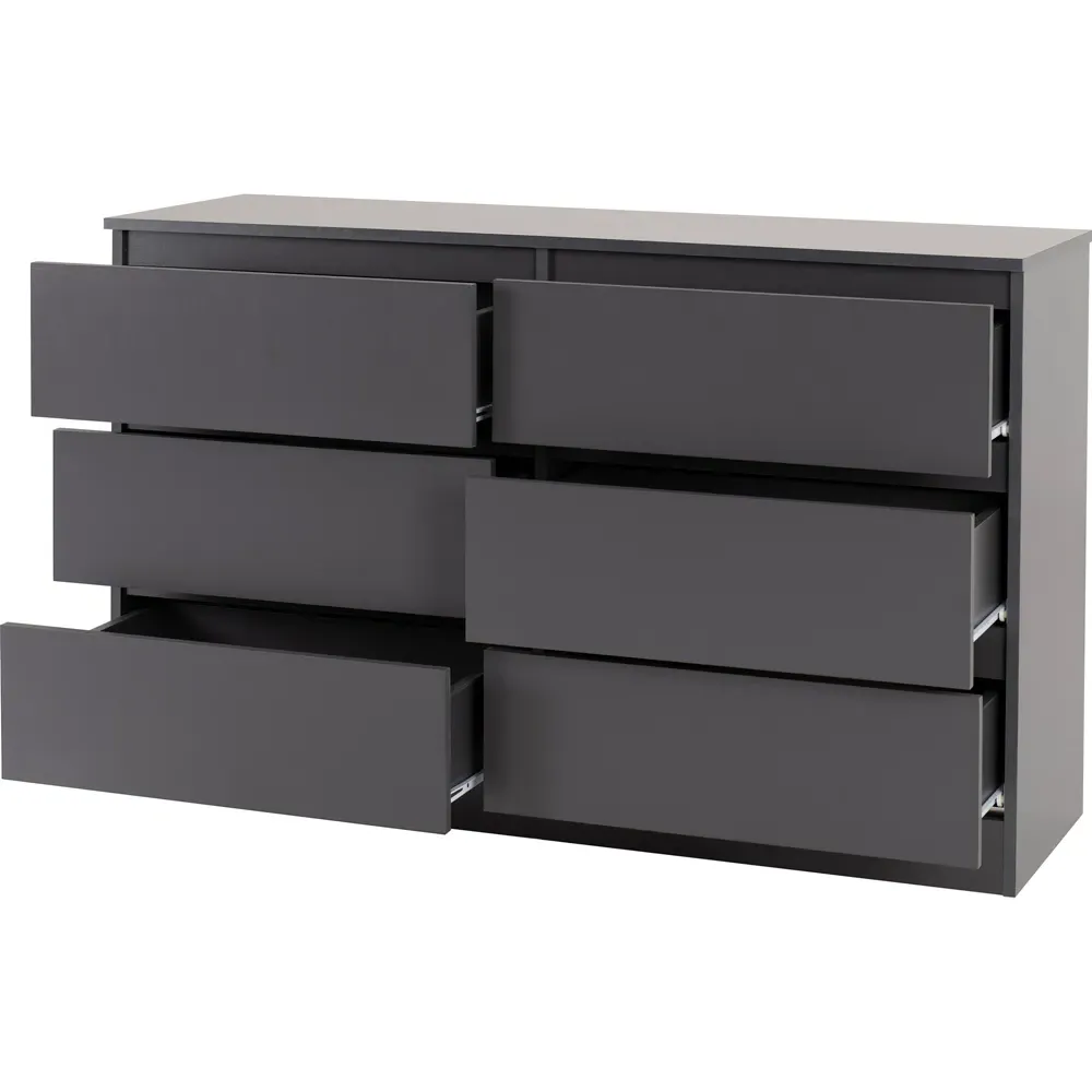 Malvern 6 Drawer Chest of Drawers - Grey