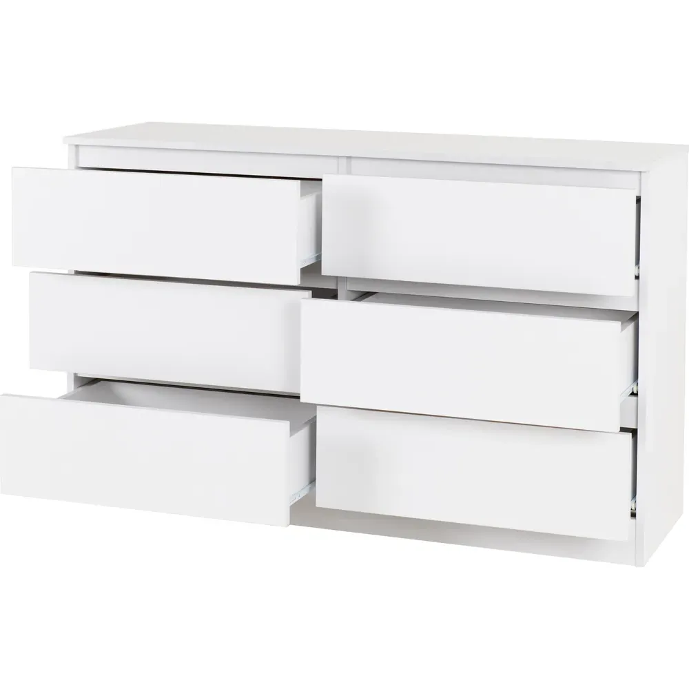Malvern 6 Drawer Chest of Drawers - White