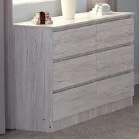 Malvern 6 Drawer Chest of Drawers - White
