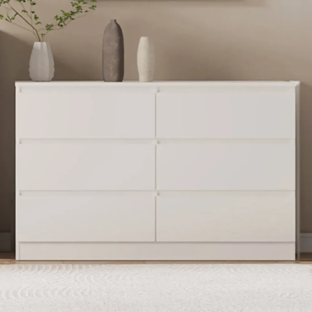 Malvern 6 Drawer Chest of Drawers - White