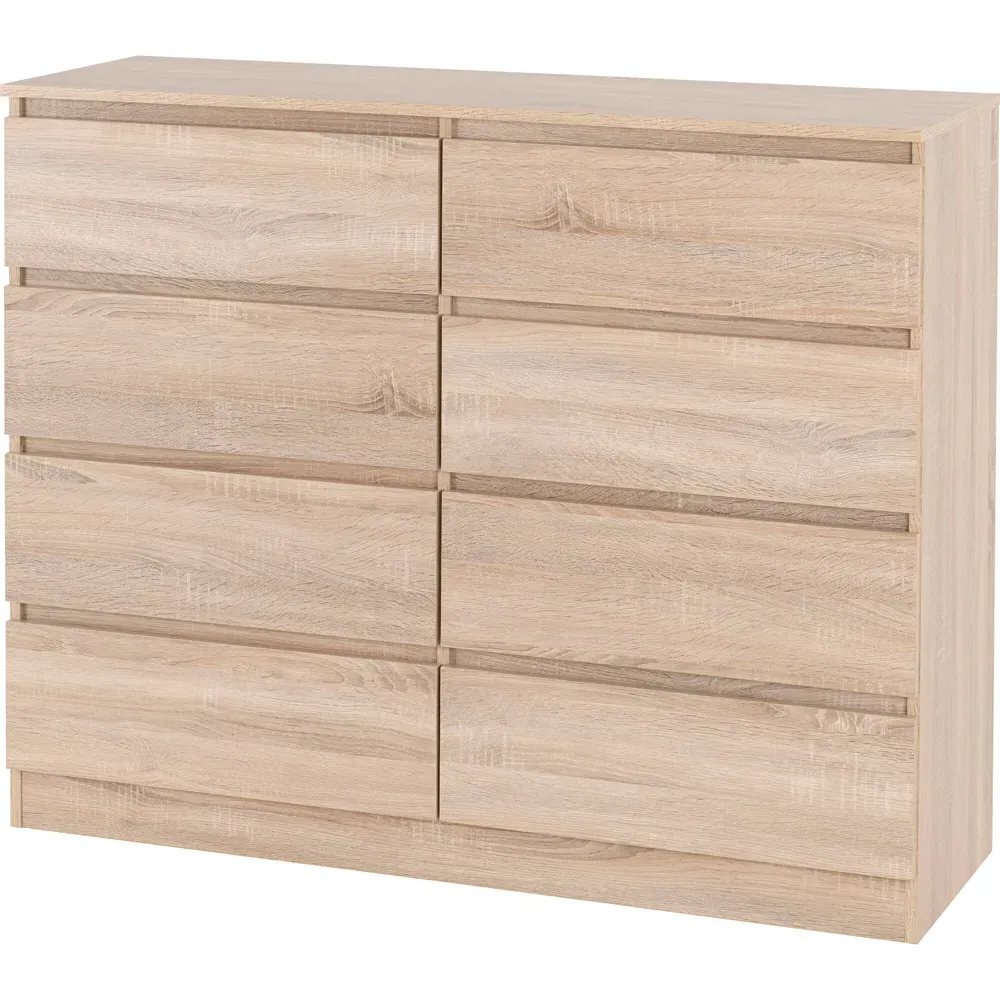Malvern 8 Drawer Chest of Drawers - Brown, Oak