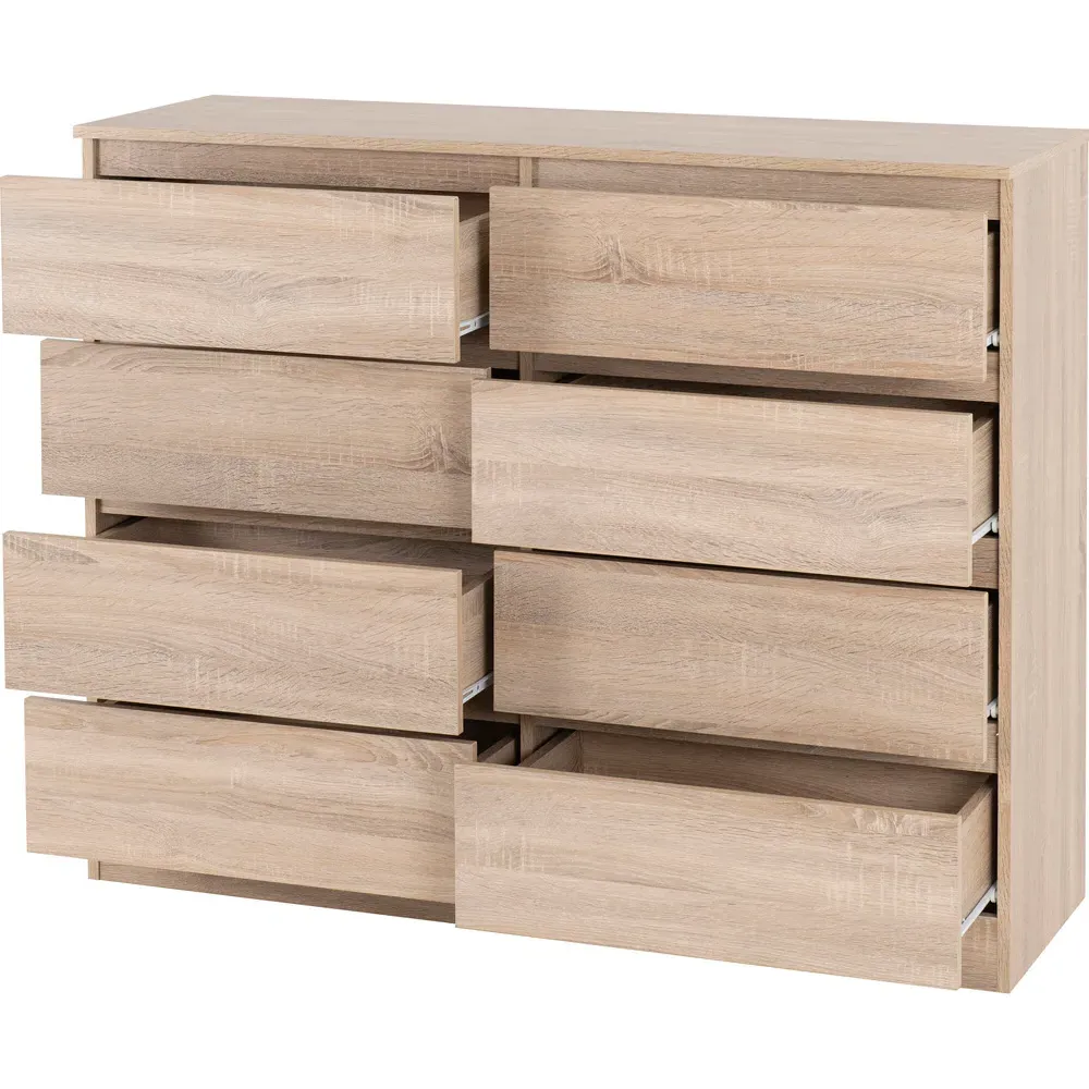 Malvern 8 Drawer Chest of Drawers - Brown, Oak
