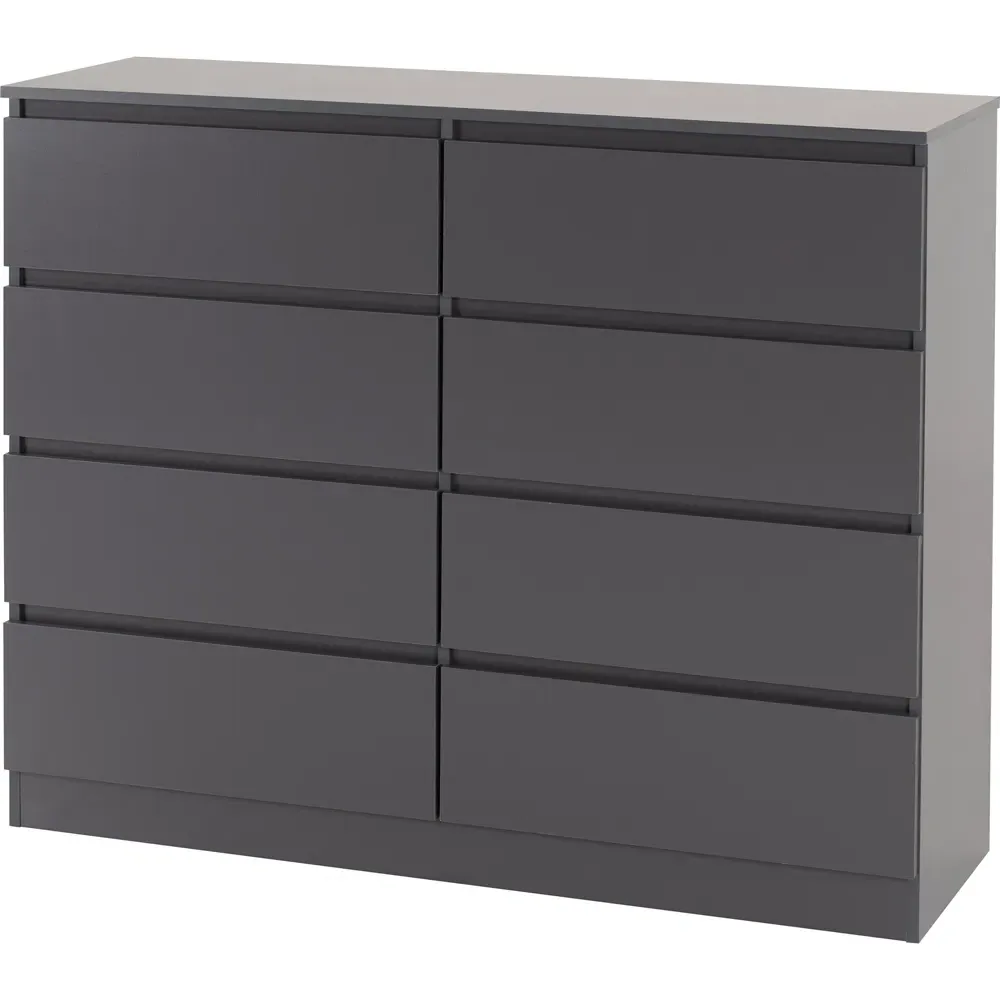 Malvern 8 Drawer Chest of Drawers - Grey