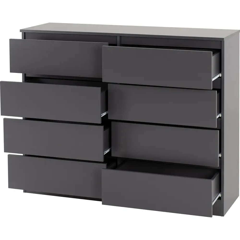 Malvern 8 Drawer Chest of Drawers - Grey