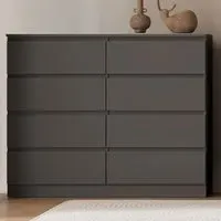 Malvern 8 Drawer Chest of Drawers - Grey