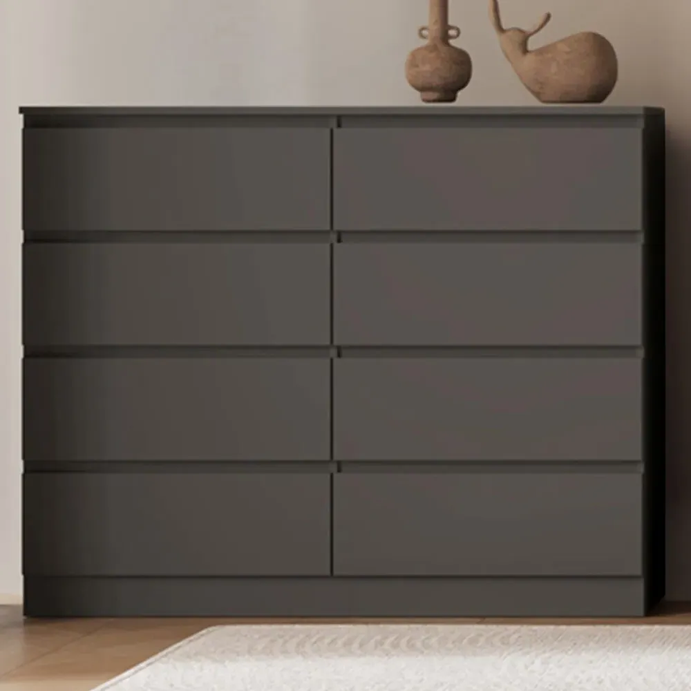 Malvern 8 Drawer Chest of Drawers - Grey