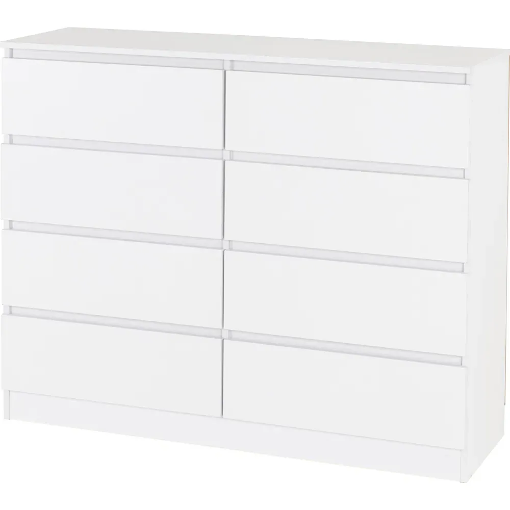 Malvern 8 Drawer Chest of Drawers - White