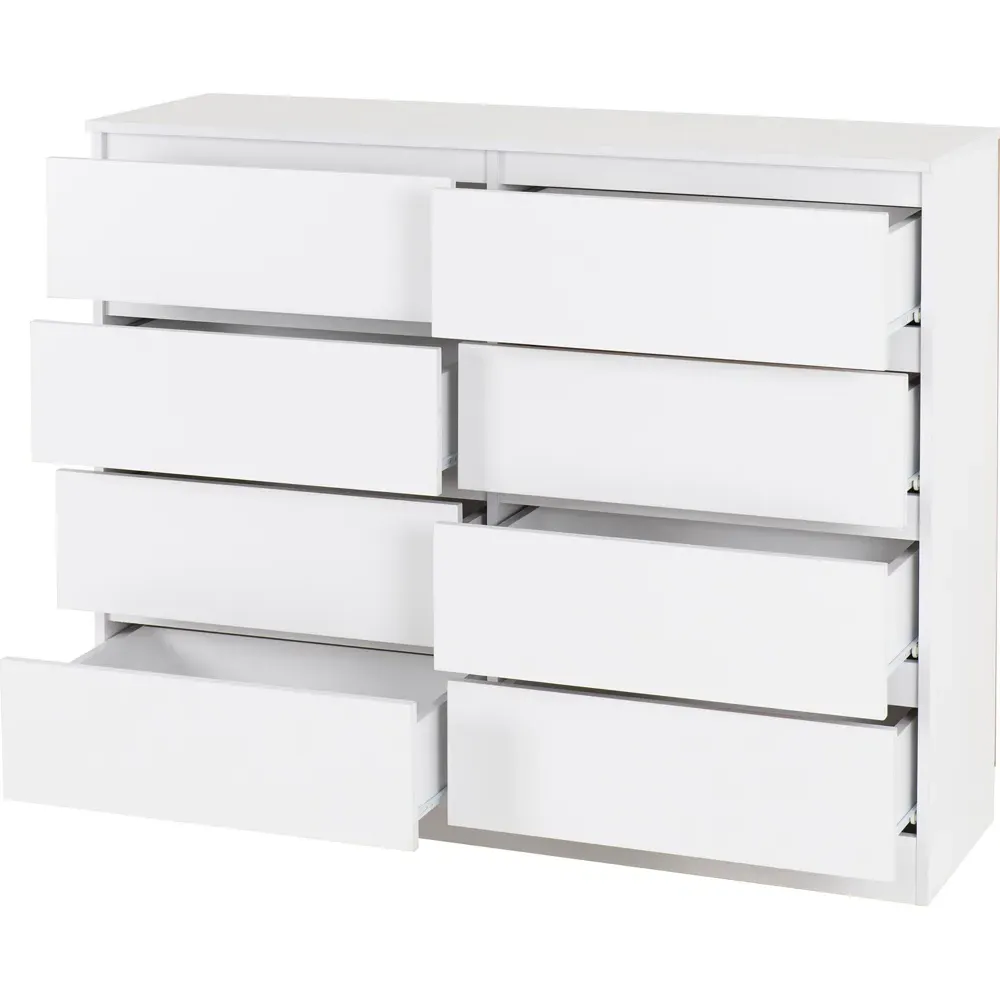 Malvern 8 Drawer Chest of Drawers - White