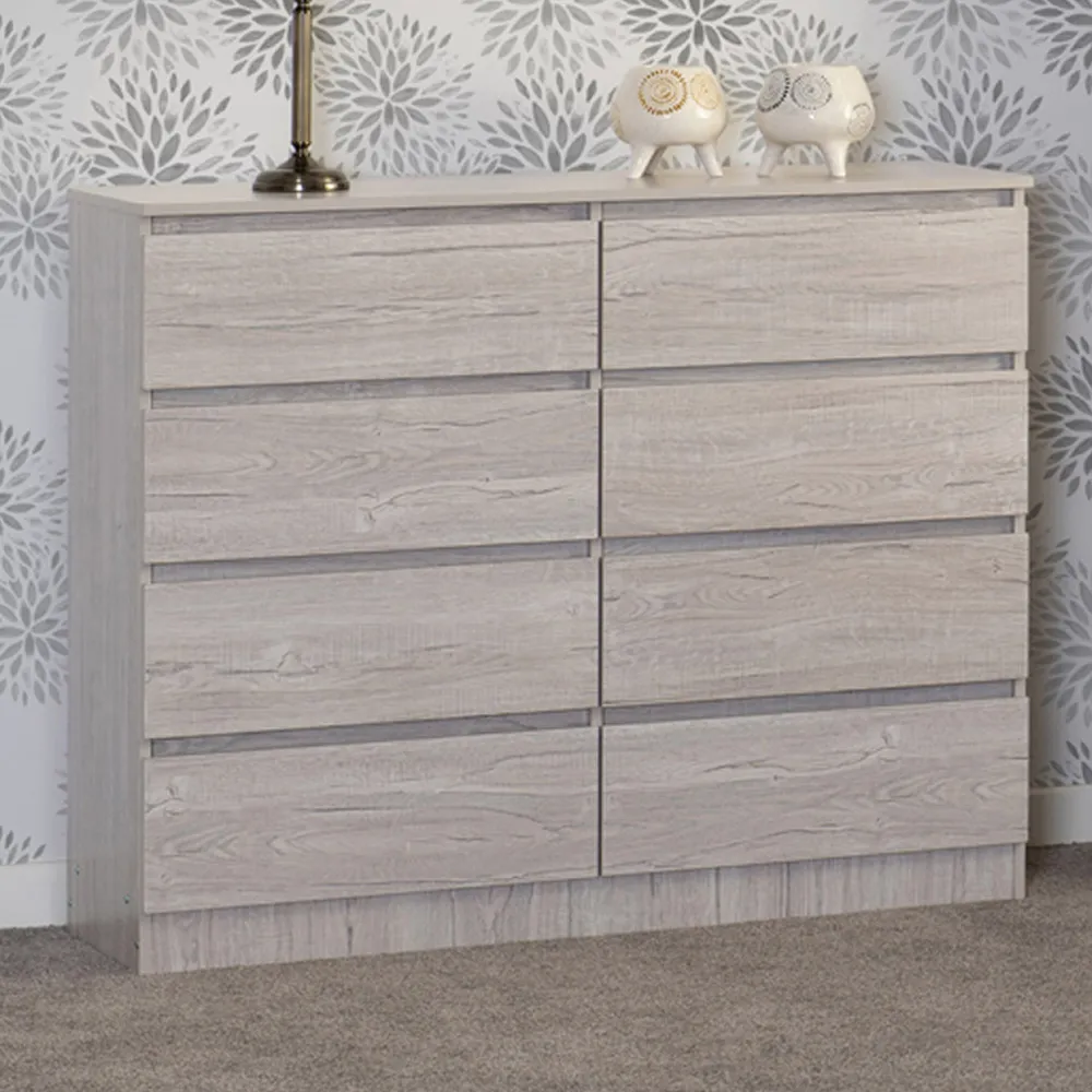 Malvern 8 Drawer Chest of Drawers - White
